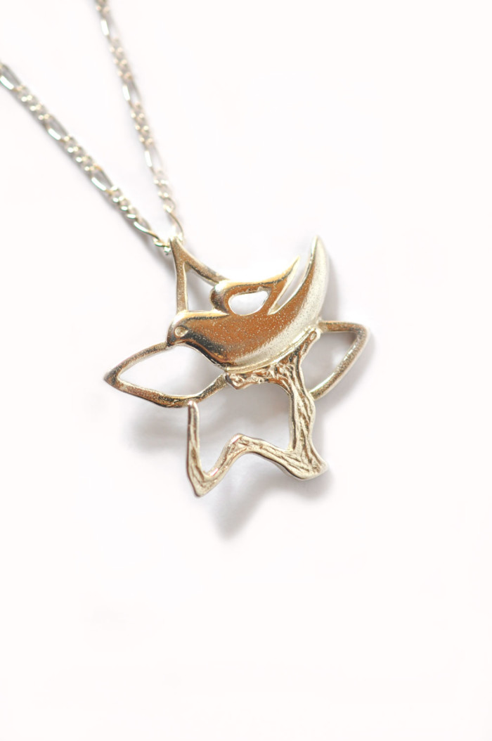 Silver Star of David with Dove Necklace